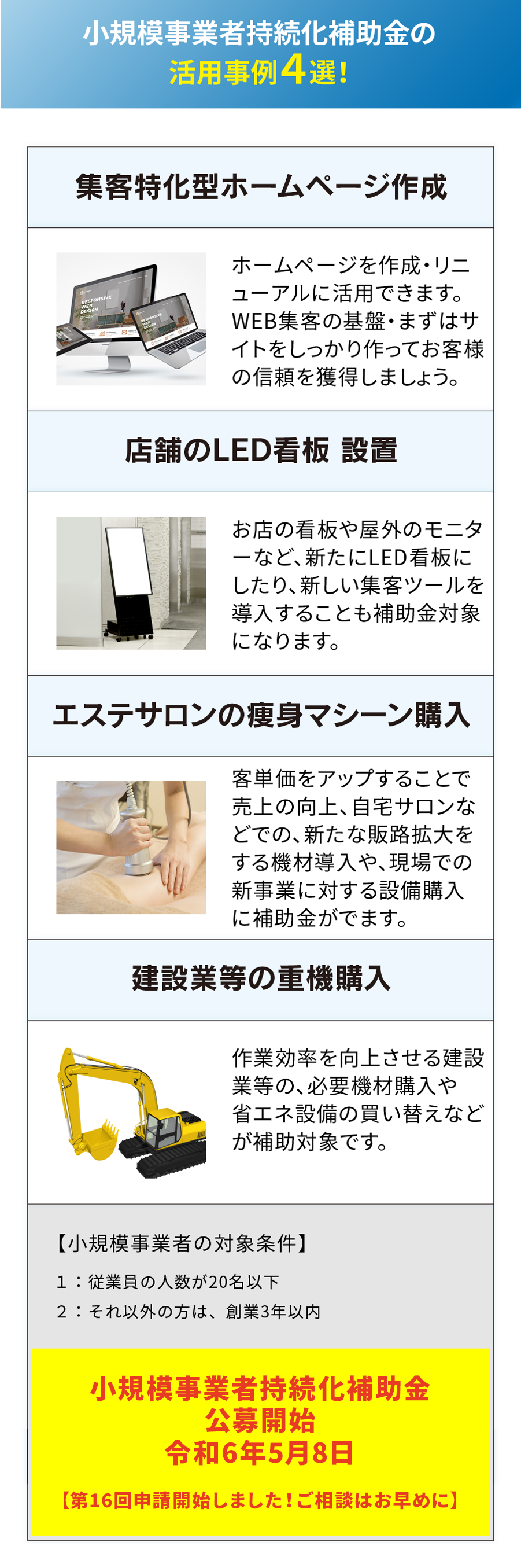 小規模事業者持続化補助金の活用事例4選！